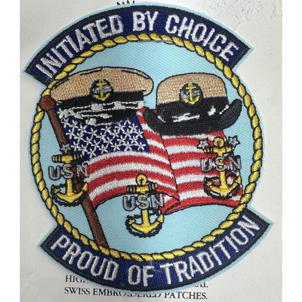 USN US Navy Chief Petty Officer Initiated by Choice Proud of Tradition Patch 4”
